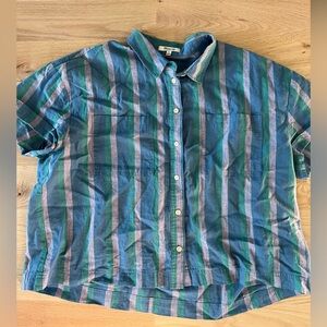 Madewell short sleeve Button Front Top